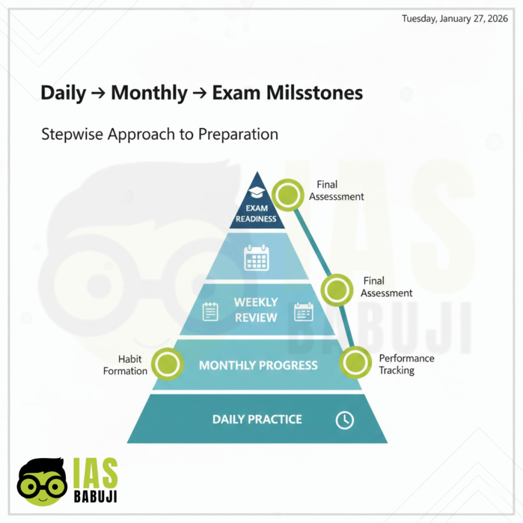 Daily → Monthly → Exam Milestones